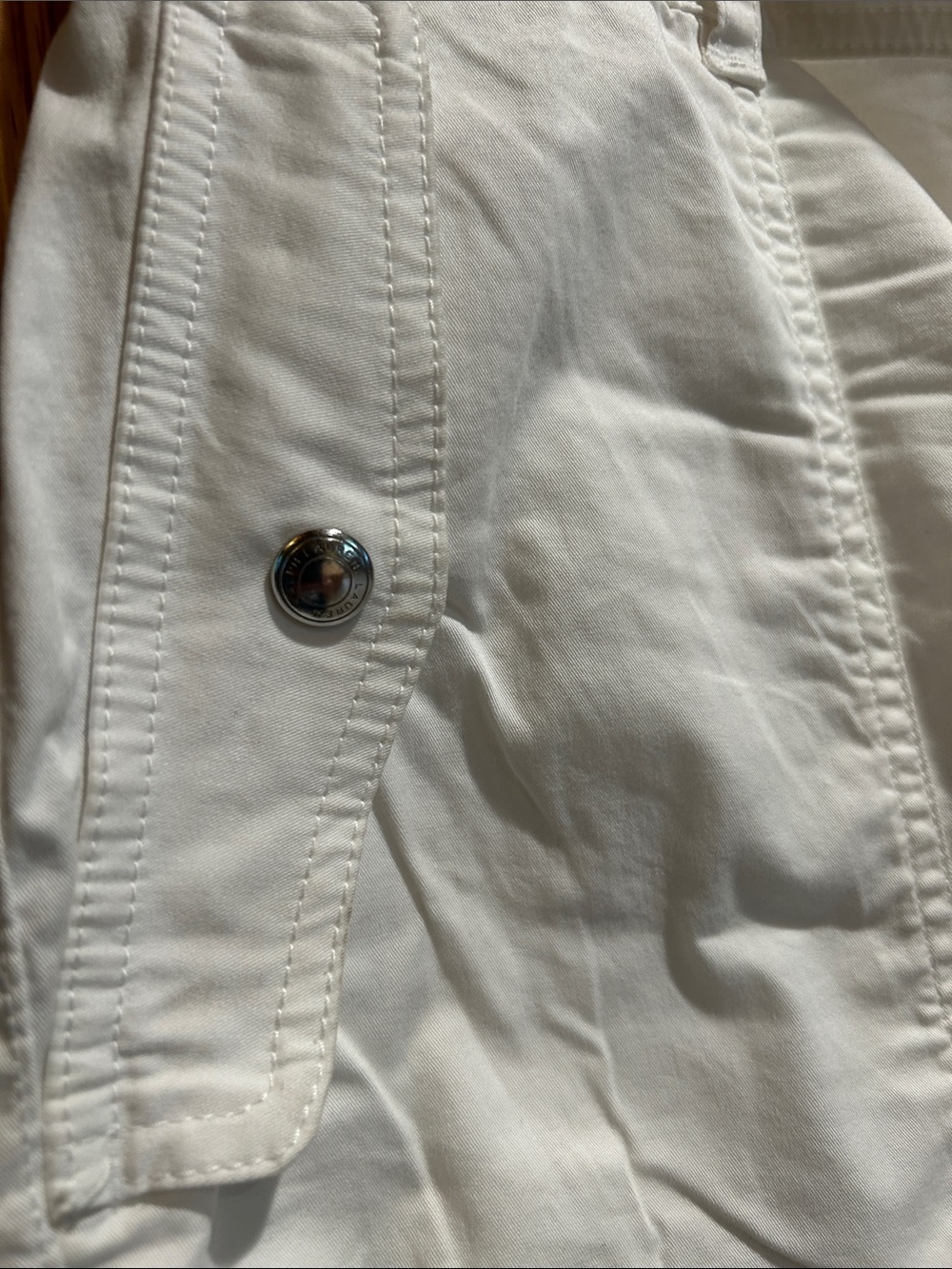 Ralph Lauren Micro-Sanded Twill White Cargo Pant, size 12 - Picture 3 of 5